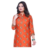 HAYA Rust Rayon Straight Kurti - L