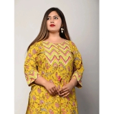 Swasti - Yellow Cotton Womens Straight Kurti ( Pack of 1 ) - None