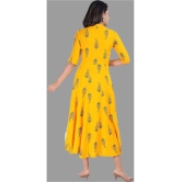 Smien - Yellow Rayon Womens Anarkali Kurti ( Pack of 1 ) - None