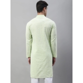 Jompers Mens Green Embroidered Kurta Only-XXL / Green