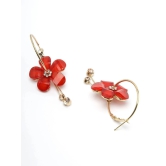 Scintillare by Sukkhi Red Hoops Earrings ( Pack of 1 ) - Red