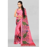 LEELAVATI - Pink Crepe Saree With Blouse Piece ( Pack of 1 ) - Pink