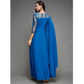 Miss Chase Georgette Solid Full Length Womens Gown - Blue ( Pack of 1 ) - None