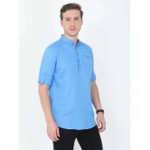 Springberry - Shirt Style 100 percent Cotton Sky Blue Mens Kurta ( Pack of 1 ) - None