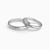 Silver Heartbeat Couple Rings