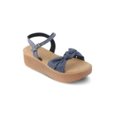 Tresmode Brera Blue Womens Platform Wedge Sandals- 41