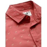 Dillinger 100% Cotton Regular Fit Printed Full Sleeves Mens Casual Shirt - Pink ( Pack of 1 ) - None