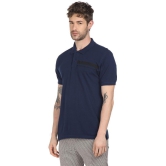 Ruggers Blue Cotton Blend Solid Polo T Shirt - None