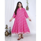 Swasti Cotton Blend Printed Flared Womens Kurti - Pink ( Pack of 1 ) - None