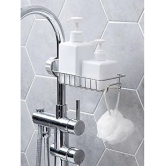 Stainless Steel Sink Caddy Organizer Compact Clip-On Storage for Soap