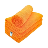 SOFTSPUN Microfiber Cloth - 4 pcs - 40x40 cms - 340 GSM Orange - Thick Lint & Streak-Free Multipurpose Cloths - Automotive Microfibre Towels for Car Bike Cleaning Polishing Washing & Detaili