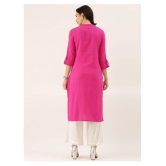 Divena - Pink Cotton Womens Straight Kurti - XL