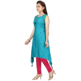 Aarika Turquoise Cotton Girls Kurti Legging Set ( Pack of 1 ) - None