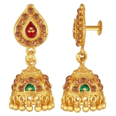 VIVASTRI Golden Jhumki Earrings ( Pack of 1 ) - Golden