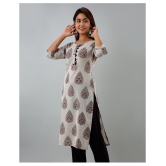 Doriya - Off White Cotton Blend Women's Straight Kurti - L