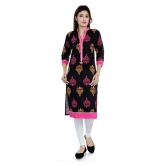 Divena Black Cotton Straight Kurti - XXL