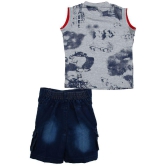 Zadmus Boys Cotton T - Shirt & Denim Shorts Dress (Red, 2 - 3 Years) - 4-5 Years