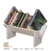 BARISH - Book Rack (Table Top) for Larger Books | Wooden Table Top Book Rack Shelf | Home Decor Piece | Handcrafted with Rubberwood | 66 x 30 x 28 (L x W x H)