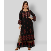 Lee Moda - Black Straight Rayon Women''s Stitched Salwar Suit ( Pack of 1 ) - S