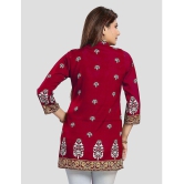 Meher Impex Crepe Printed A-line Womens Kurti - Red ( Pack of 1 ) - None