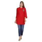 JC4U - Red Rayon Womens Straight Kurti ( Pack of 1 ) - M