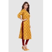 Meher Impex - Gold Cotton Women''s Straight Kurti ( Pack of 1 ) - None