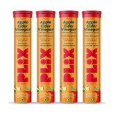 Plix Apple Cider Vinegar 15 Effervescent Tablets Orange Flavour with Vitamin B12 (4 x 15 No)