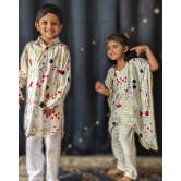 Viscose Silk Pathani Kurta for Boys, Men | Taash Ke Patte-4-5Y