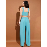 Ketch Sea Green Solid Pant Top Set - None