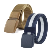 Loopa Multi Nylon Casual Belt Pack of 2 - None