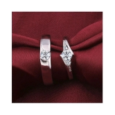 Paola  Adjustable Couple Rings Set for lovers Silverplated  Antique Solitaire couple ring For Men And Women Jewellery - None