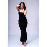 Built in Bra and Shapewear Black Cami Long Dress