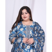 Swasti Cotton Printed Kurti With Palazzo Womens Stitched Salwar Suit - Blue ( Pack of 1 ) - None