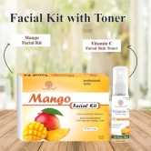 Soundarya Herbs Facial Kit (140gm) with Free 100ml Vitamin-C Facial Toner | Achieve a Radiant Glow - Mango Facial kit