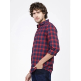 Ketch Polyester Slim Fit Checks Full Sleeves Mens Casual Shirt - Navy Blue ( Pack of 1 ) - None