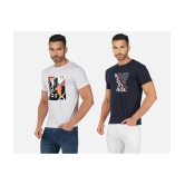 CHOZI Cotton Blend Regular Fit Printed Half Sleeves Mens T-Shirt - Multicolor ( Pack of 2 ) - None