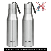 Milton Super 1000 Single Wall Stainless Steel Bottle, Set of 2, 1000 ml Each, Silver | 100% Leak Proof | Office Bottle | Gym Bottle | Home | Kitchen | Hiking | Treking Bottle | Travel Bottle