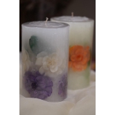 DRIED FLOWER BOTANICAL PILLAR CANDLES-Lavender serene candle