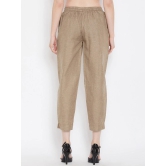 Women Brown Relaxed Pleated Peg Trousers