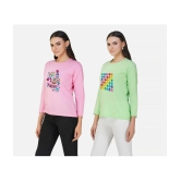 CHOZI - Multi Color Cotton Blend Regular Fit Womens T-Shirt ( Pack of 2 ) - None