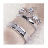 Silver Shine - Silver Couple Ring ( Pack of 2 ) - None