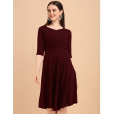 Sheetal associates - Maroon Cotton Blend Women's Bodycon Dress ( Pack of 1 ) - None