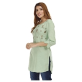 JC4U - Green Rayon Womens Straight Kurti ( Pack of 1 ) - XL