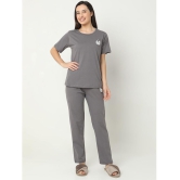 Smarty Pants Grey Cotton Womens Nightwear Nightsuit Sets ( Pack of 1 ) - None