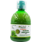 Farm Naturelle-Strongest Ayurvedic Aloevera Wheatgrass Juice-Detoxifier, Improved Digestion, Skin Health and a Fat fighter-4x400ml+ 55gx4 Herbs Infused Forest Honey