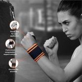 Tynor Wrist Wrap With Thumb Loop, Universal, Pack of 2 (Colour - ORANGE) by Total Sporting And Fitness Solutions Pvt Ltd