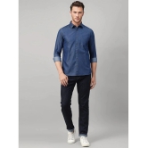 UrbanMark 100% Cotton Slim Fit Solids Full Sleeves Mens Casual Shirt - Blue ( Pack of 1 ) - None