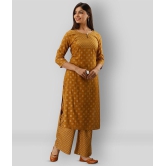 MAUKA - Gold Straight Rayon Womens Stitched Salwar Suit ( Pack of 1 ) - XS