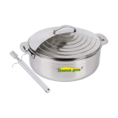 HomePro Casserole 3500Ml Gas Lighter Silver Steel Serve Casserole ( Set of 2 , 3500 mL ) - Silver