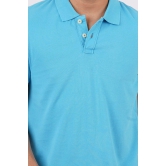 Men's MD Blue Solid Polo T-Shirt